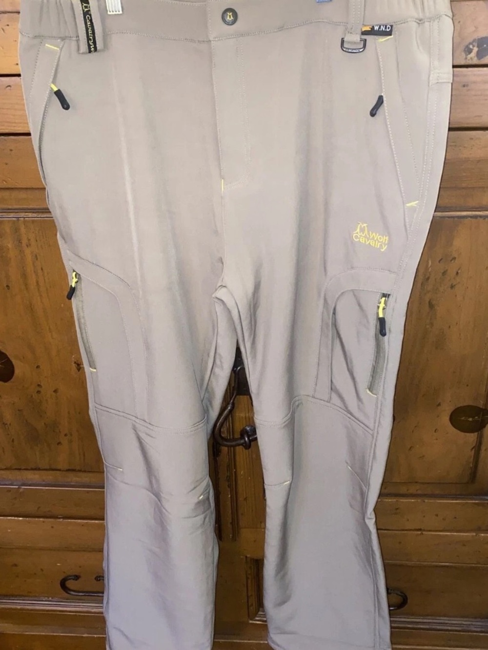 Mens WOLF CALVARY Outdoor Fleece-Lined Pants--Tan--See Measurements-Cold Weather